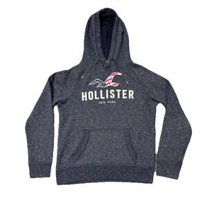 Hollister‎ Hoodie Sweatshirt Men's Small Pullover American Flag Spellout Surfer